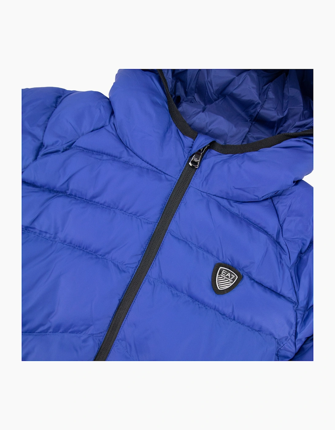 EA7 Junior Shield Logo Puffa Down Jacket Elec Blue