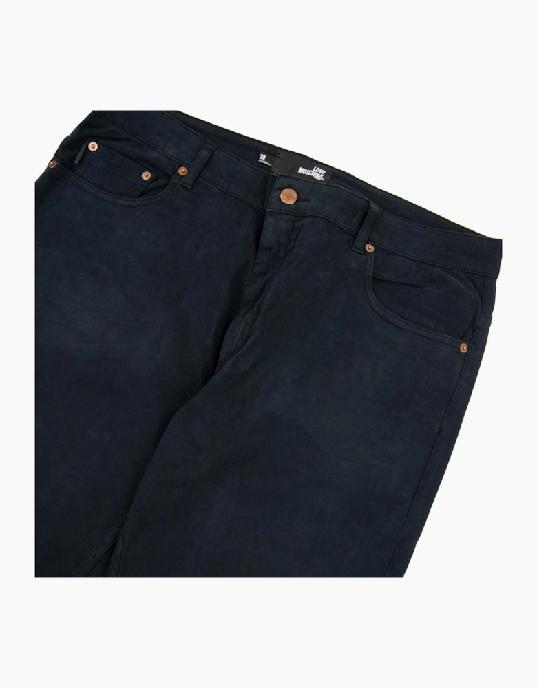 Love Moschino Gold Metal Badge Jeans Black
