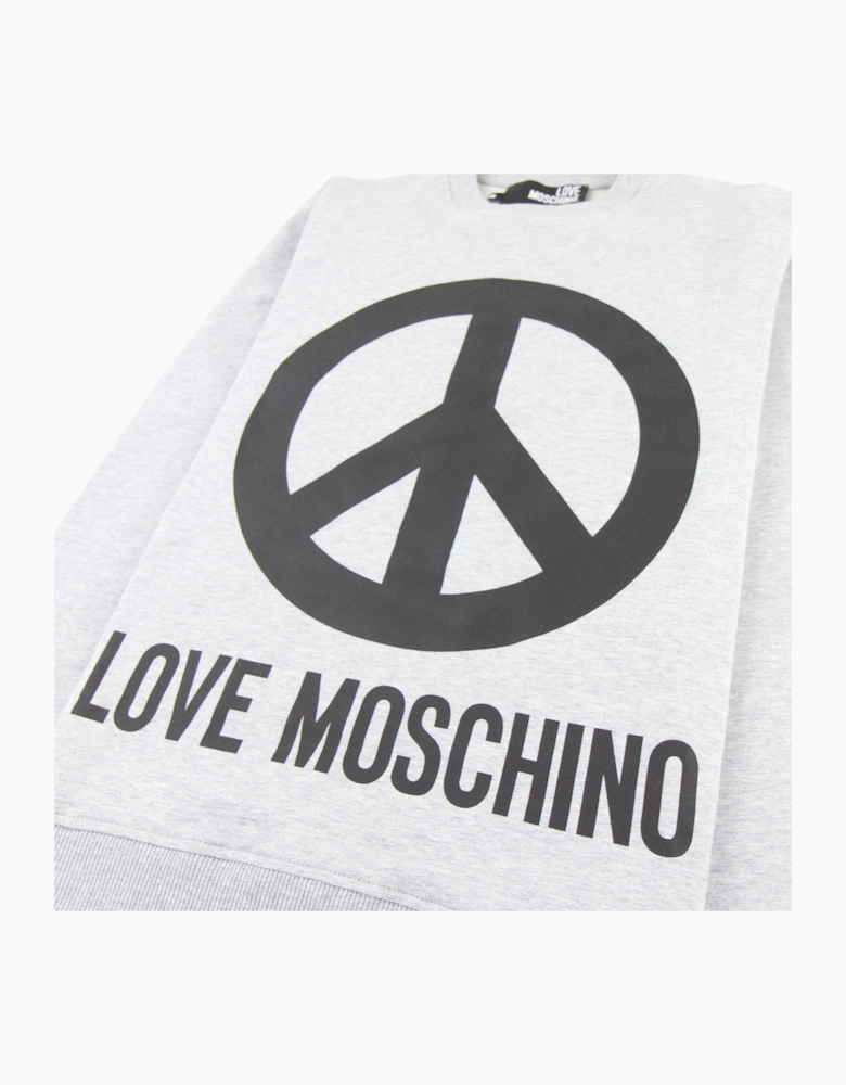 Love Moschino Grey Peace Sign Jumper