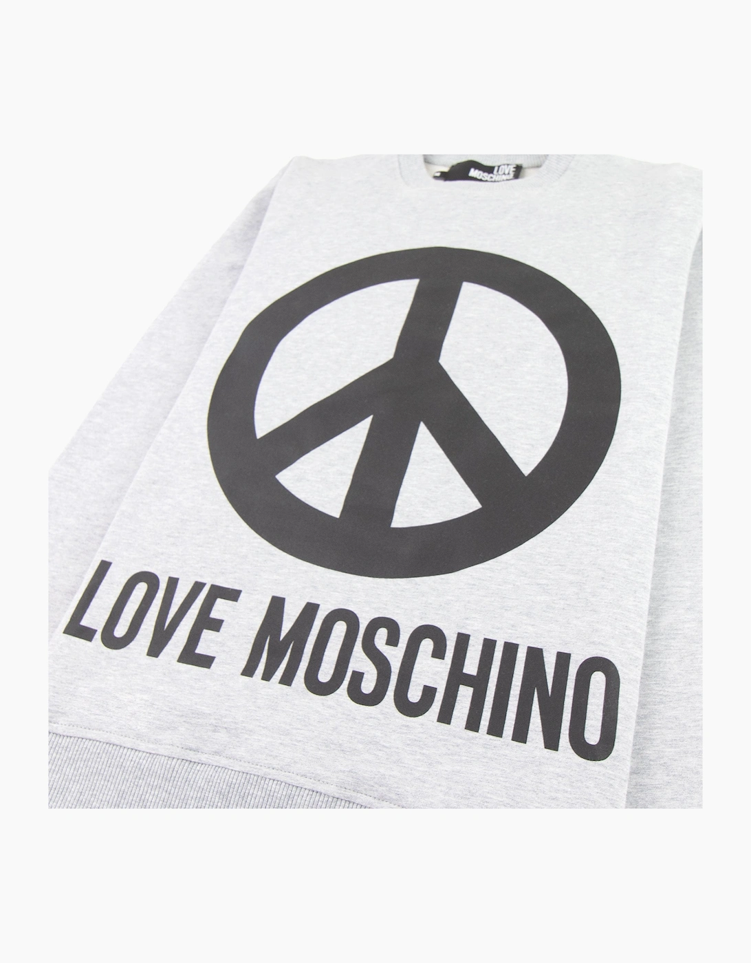 Love Moschino Grey Peace Sign Jumper