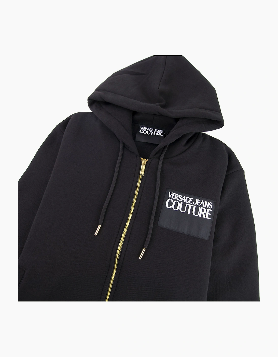 Versace Jeans Couture Logo Zip Up Hoodie Black