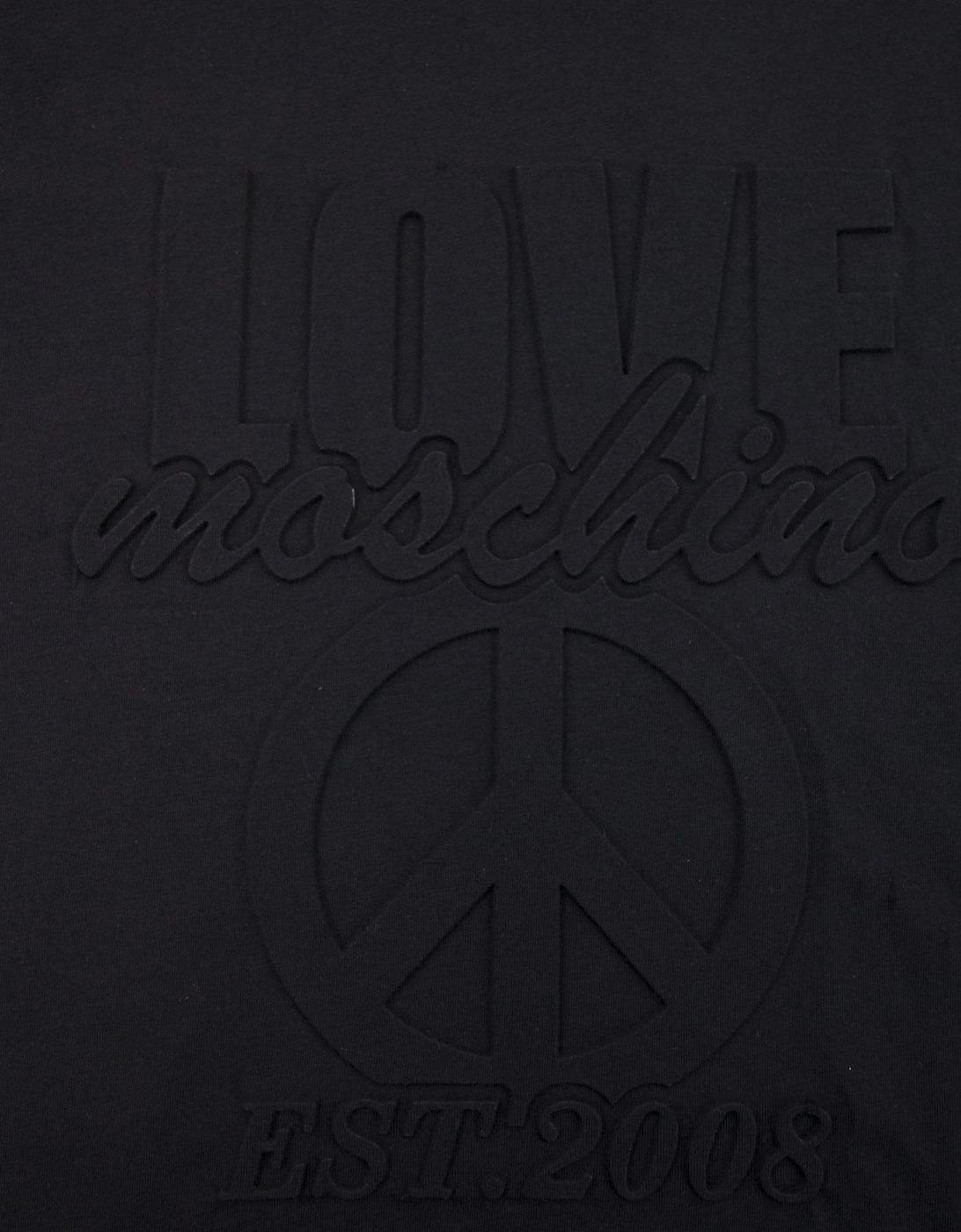 Love Moschino Embossed Peace Logo T-shirt Black