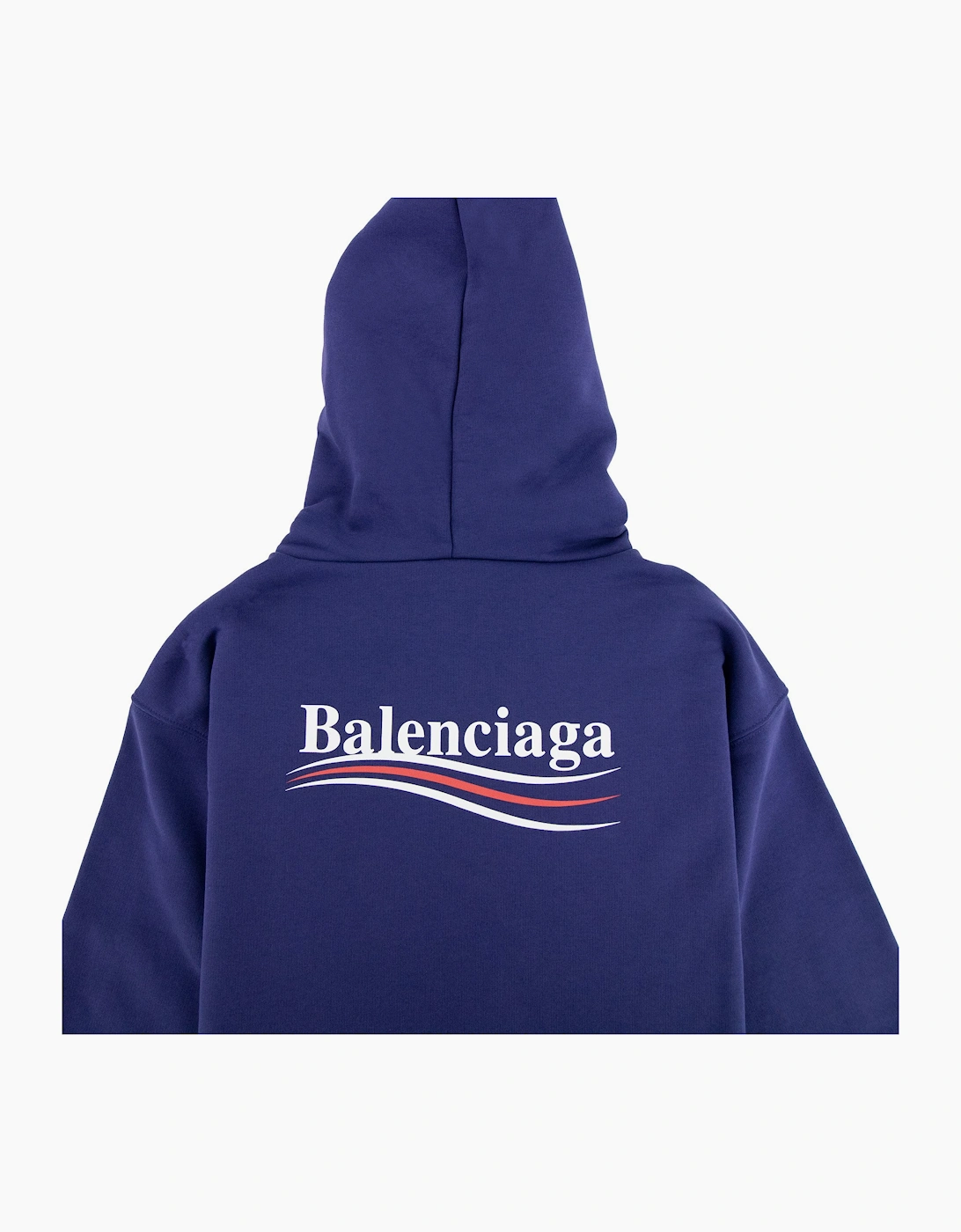 Balenciaga Logo Print Hooded Sweatshirt Blue 1195