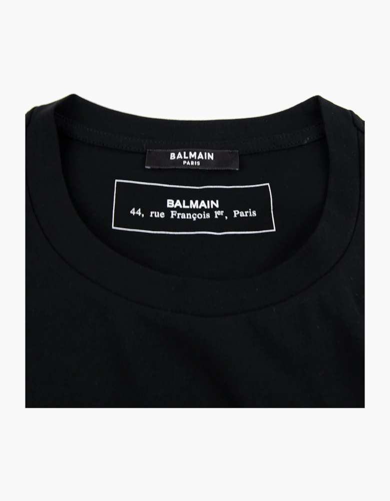 Balmain Cotton T-shirt Velvet Medallion Black