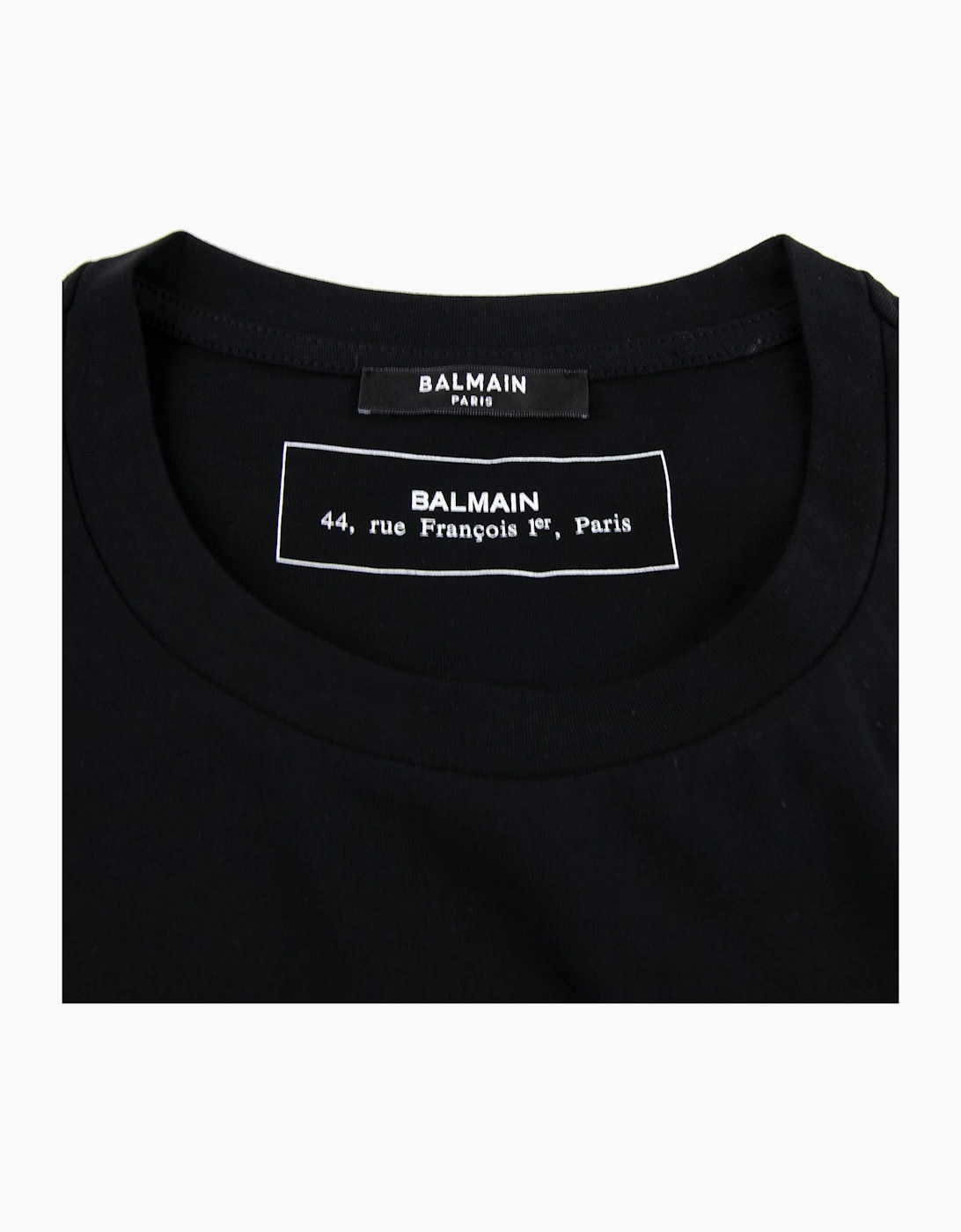 Balmain Cotton T-shirt Velvet Medallion Black