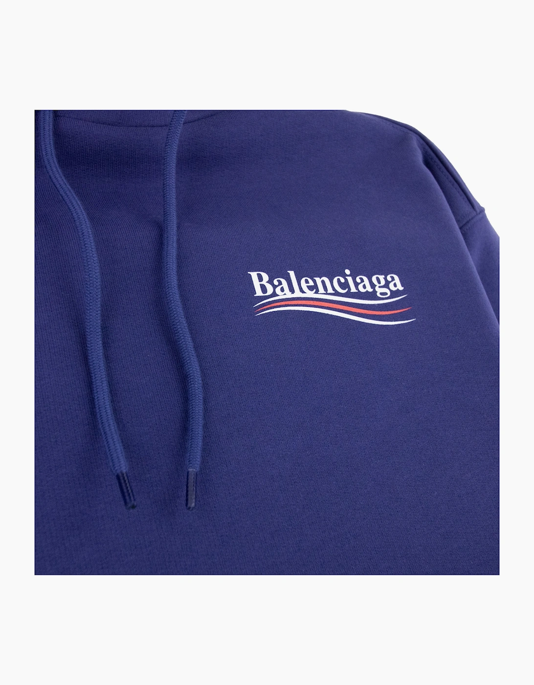 Balenciaga Logo Print Hooded Sweatshirt Blue 1195