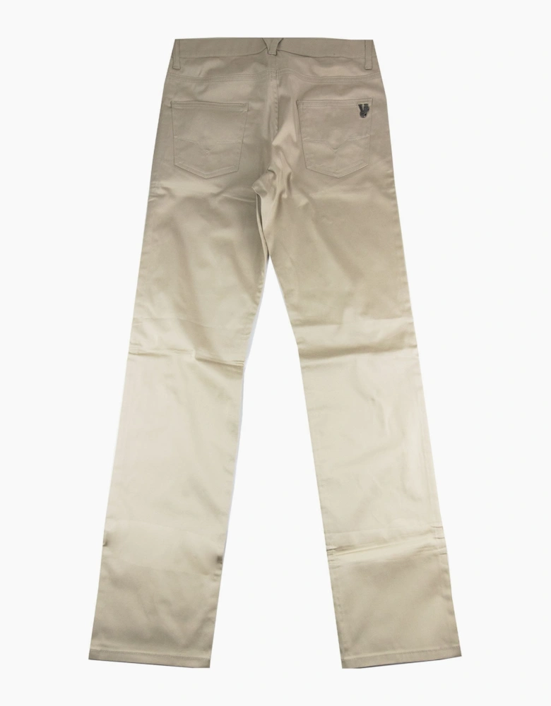 Versace Jeans Metal Logo Tiger Pocket Chinos Beige