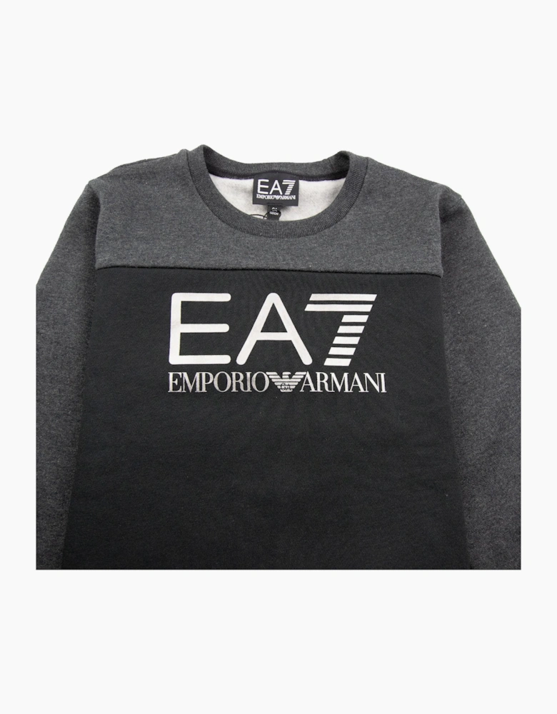 EA7 Junior Large Logo Sweatshirt Black/Grey
