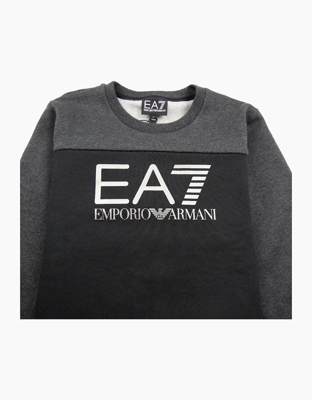 EA7 Junior Large Logo Sweatshirt Black/Grey