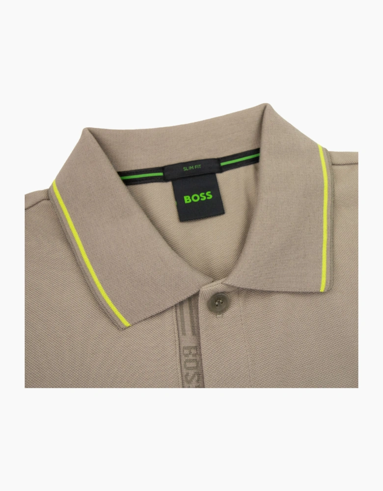 Hugo Boss Paule 4 Slim Fit Branded Placket Polo Beige 334