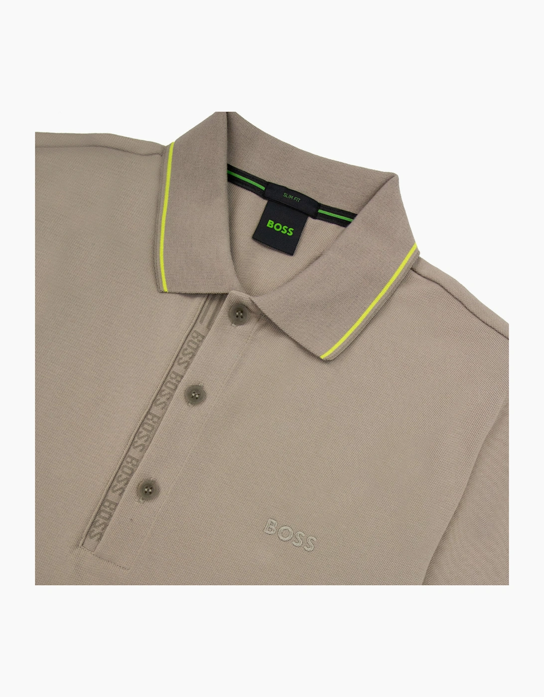 Hugo Boss Paule 4 Slim Fit Branded Placket Polo Beige 334