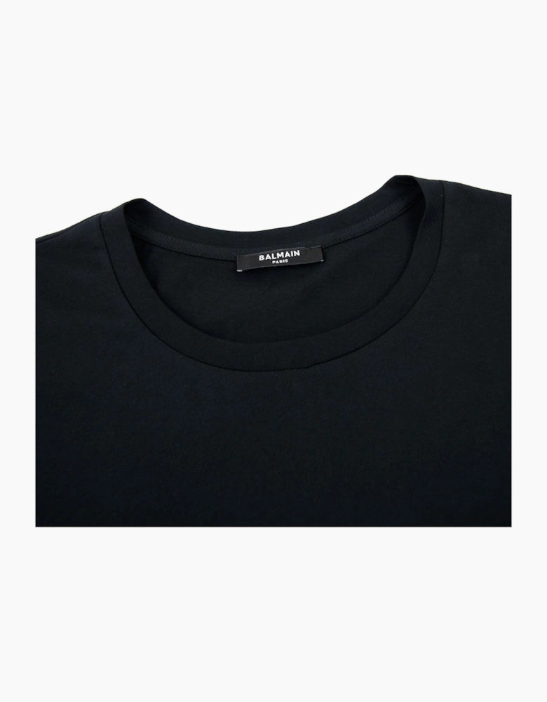 Balmain Embossed Balmain Paris Logo T Shirt Black 0pa
