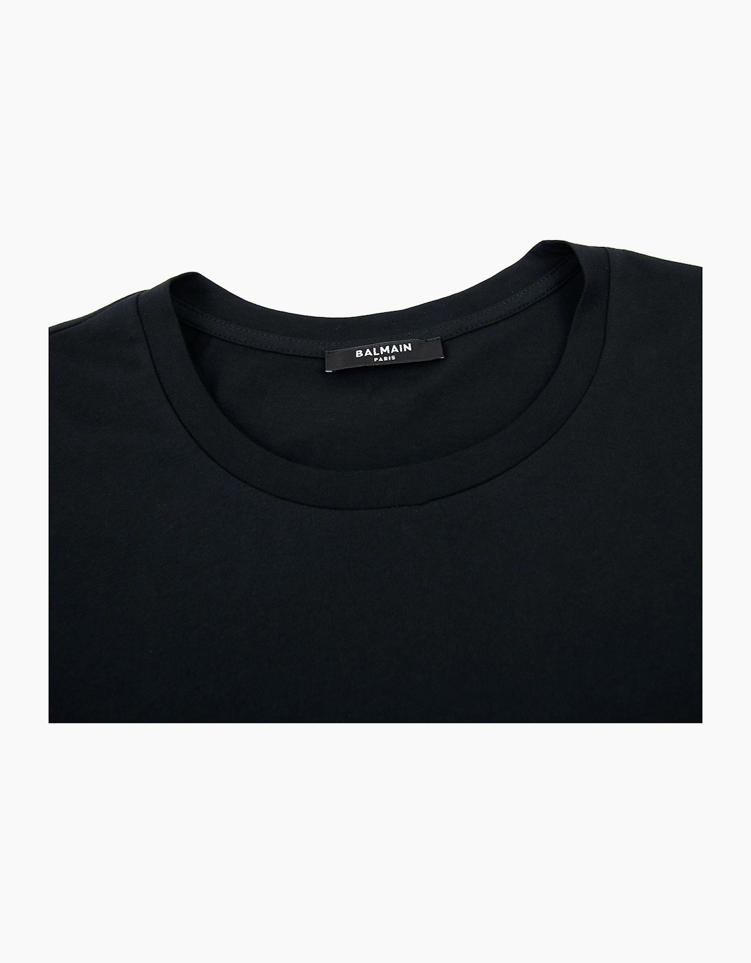 Balmain Embossed Balmain Paris Logo T Shirt Black 0pa