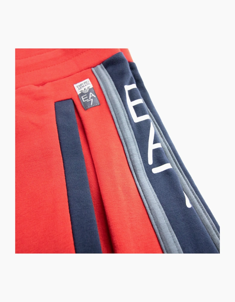 Ea7 Side Stripe Straight Leg Pants Blood