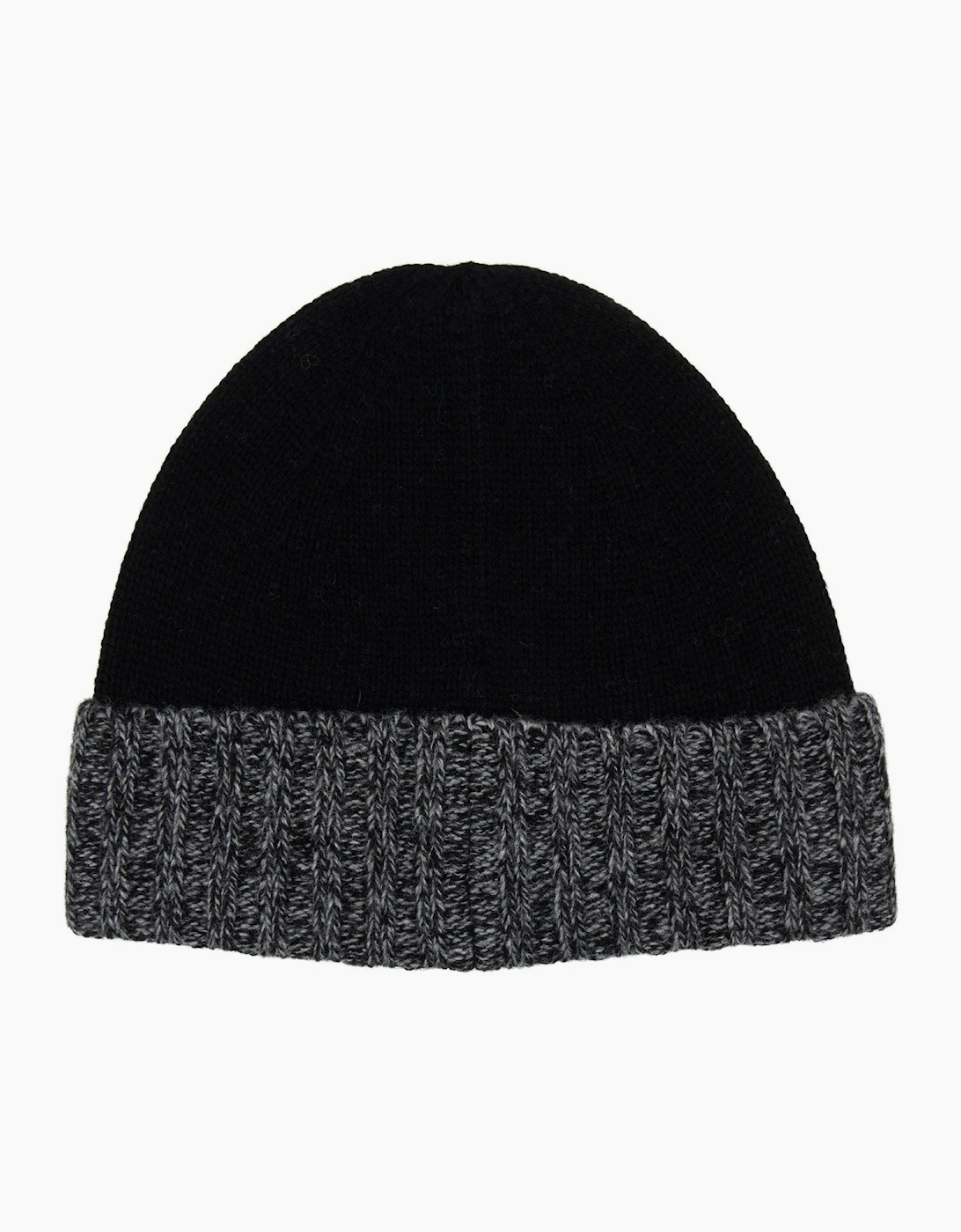 Stone Island Junior N05z8 Wool Melagne Cuff Beanie Black V0029