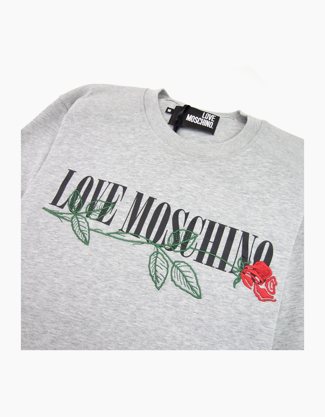 Love Moschino Rose Logo Sweatshirt Grey