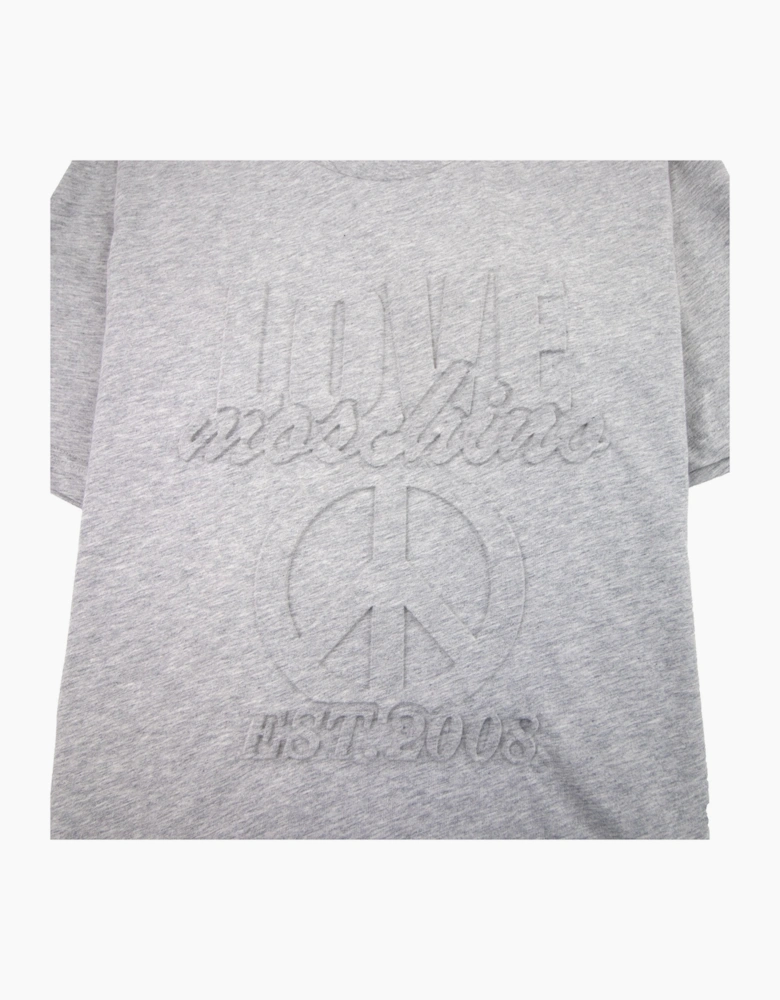 Love Moschino Embossed Peace Logo T-shirt Grey