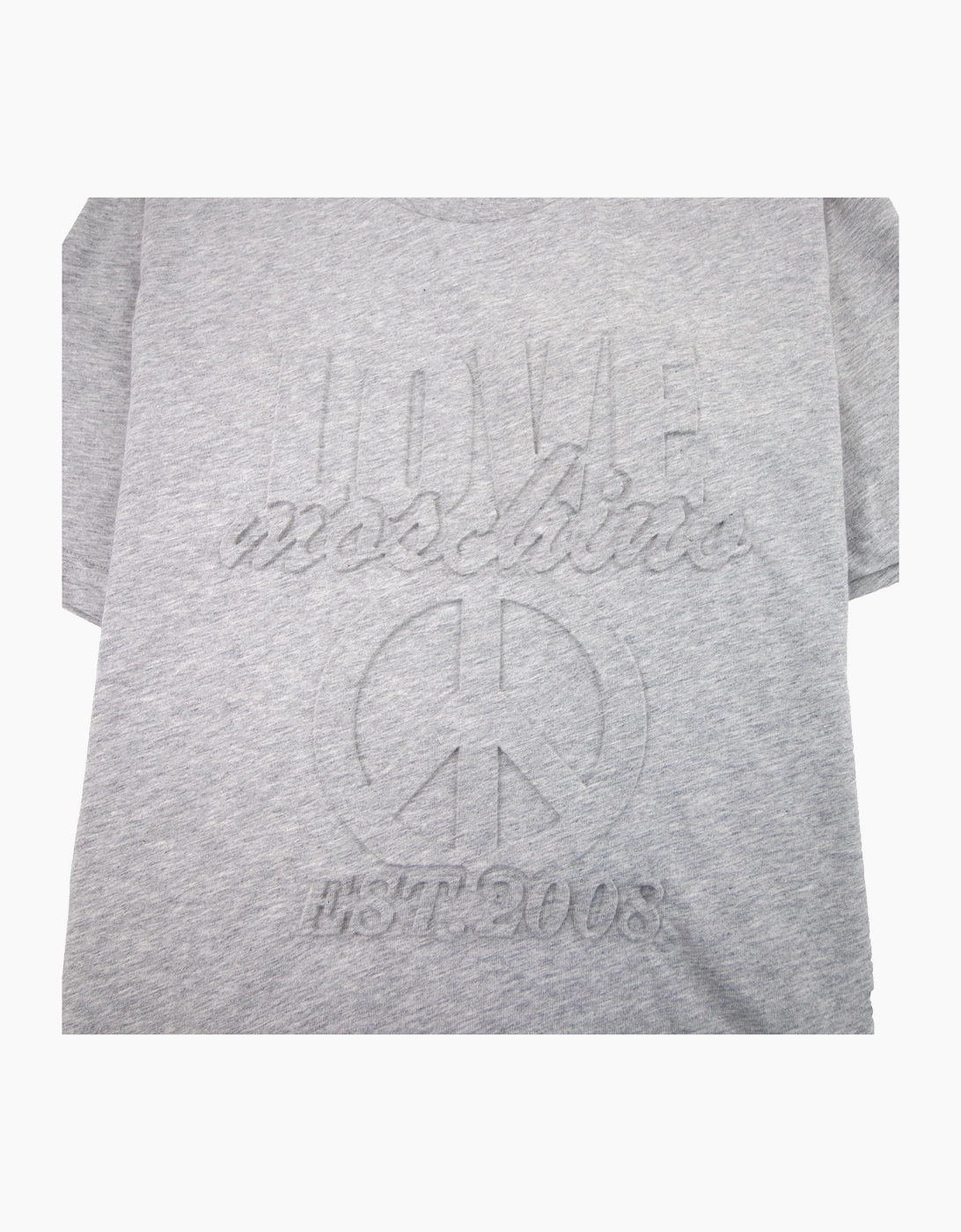 Love Moschino Embossed Peace Logo T-shirt Grey