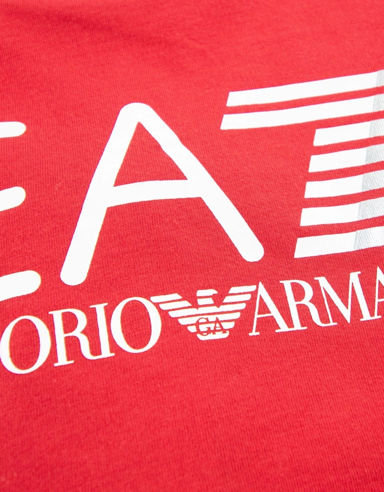 Ea7 Junior Printed Logo S/s T Shirt Red