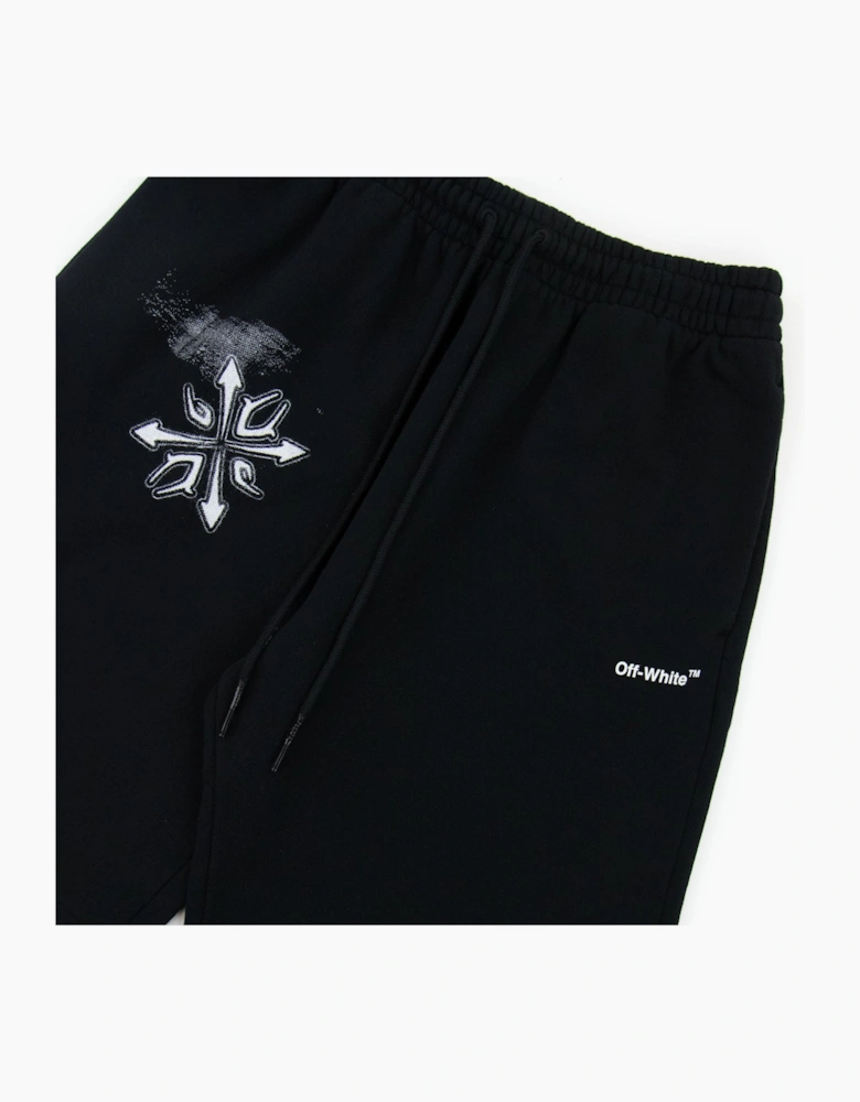 Off White Tribal Type Skate Sweat Shorts Black/white