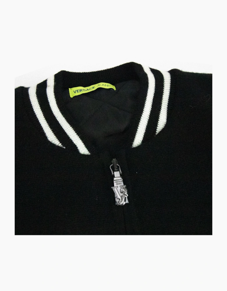 Versace Jeans Filato Wool Bomber Sweatshirt Black SA30