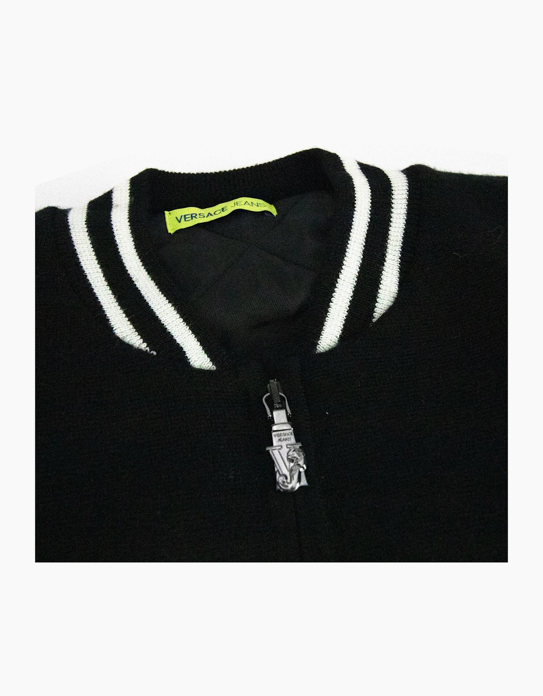 Versace Jeans Filato Wool Bomber Sweatshirt Black SA30
