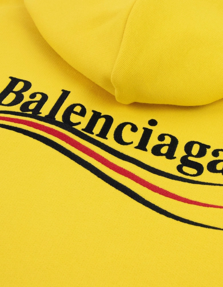 Balenciaga Political Campaign Embroidery Hoodie Yellow