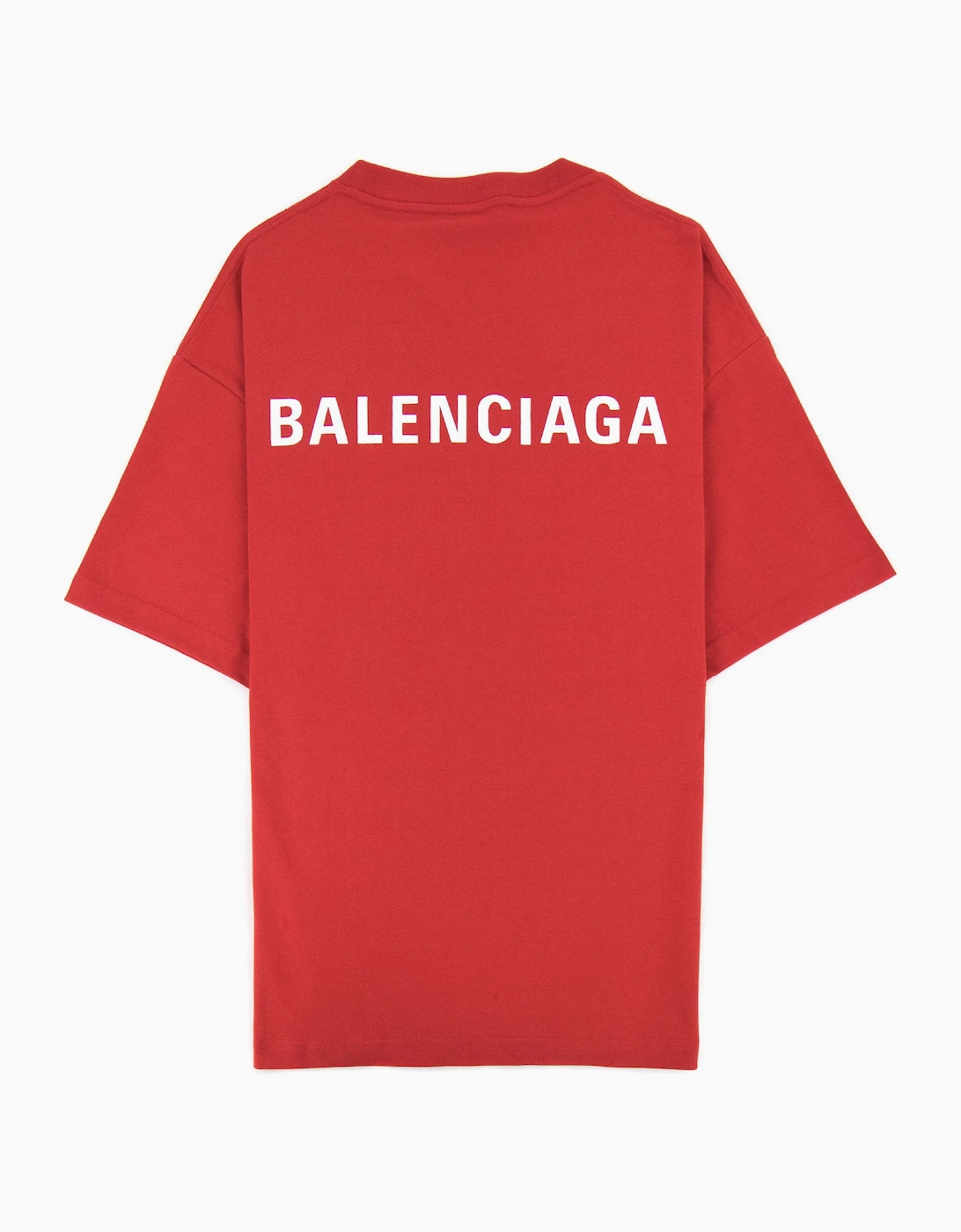 Balenciaga Logo Crewneck T Shirt Red