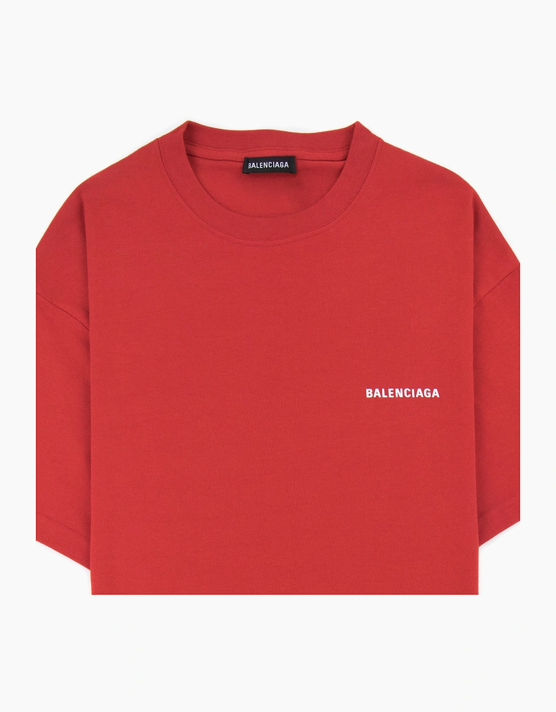 Balenciaga Logo Crewneck T Shirt Red