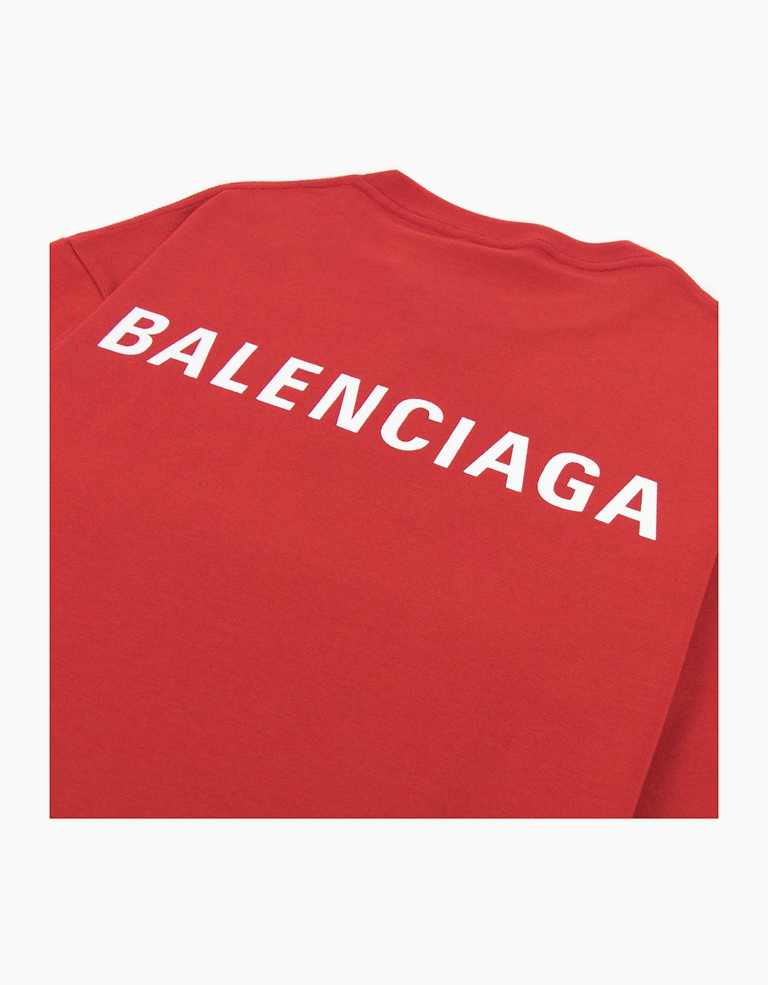 Balenciaga Logo Crewneck T Shirt Red