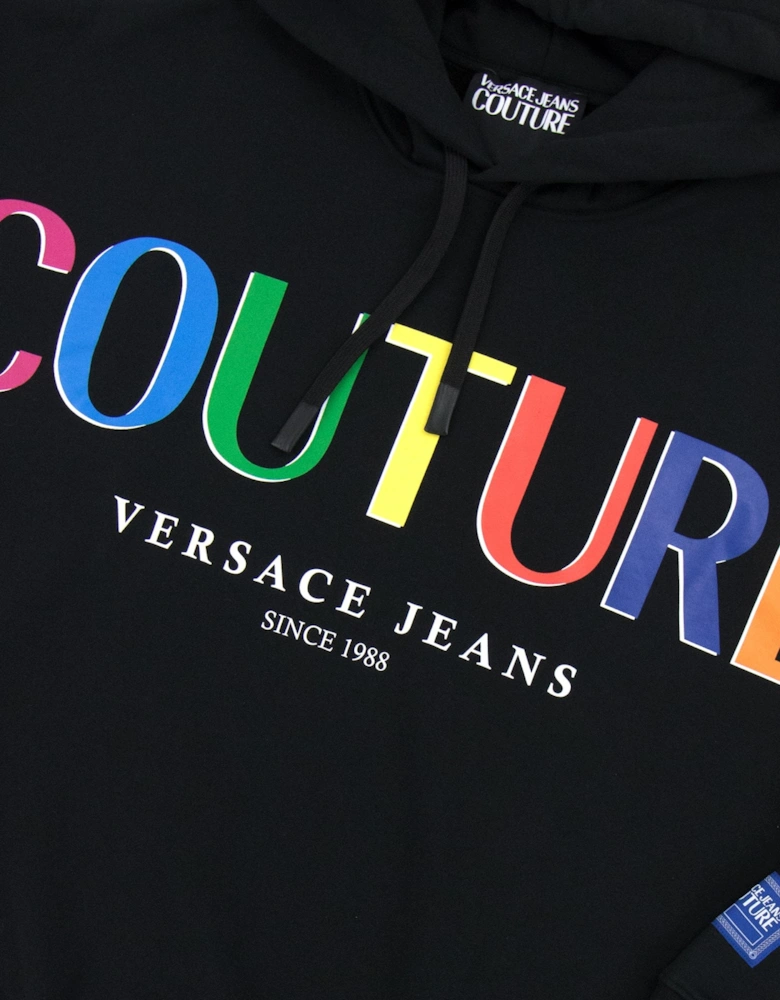 Versace Jeans Couture Rainbow Logo Hoody Black