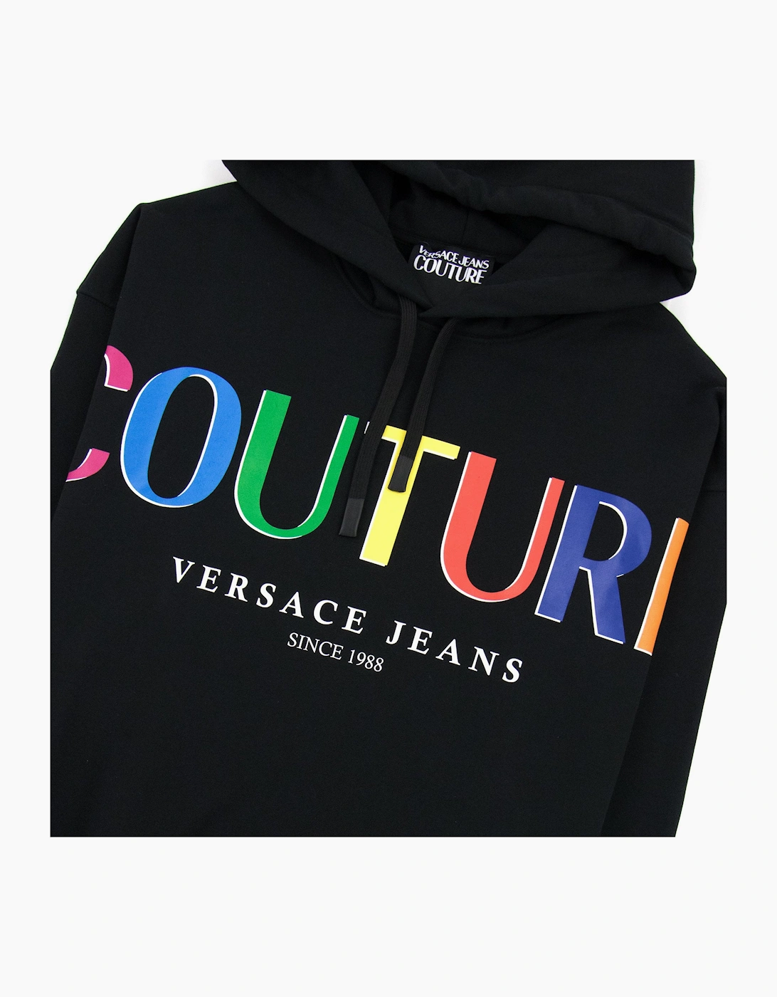 Versace Jeans Couture Rainbow Logo Hoody Black
