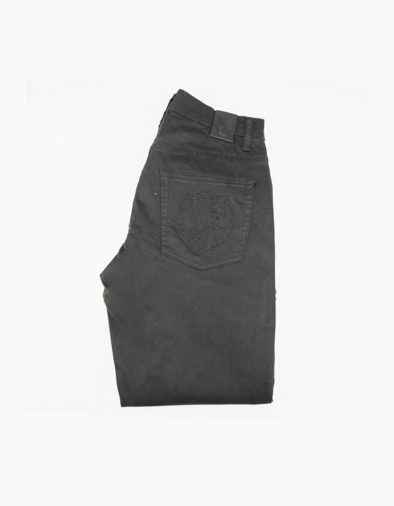Versace Jeans Round Tiger Pocket Skinny Jean Black