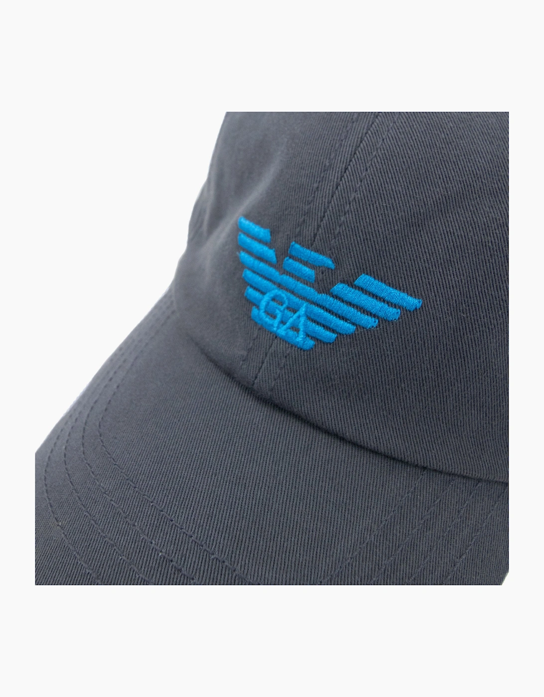 Armani Junior Embroidered Eagle Logo Cap Grey/blue