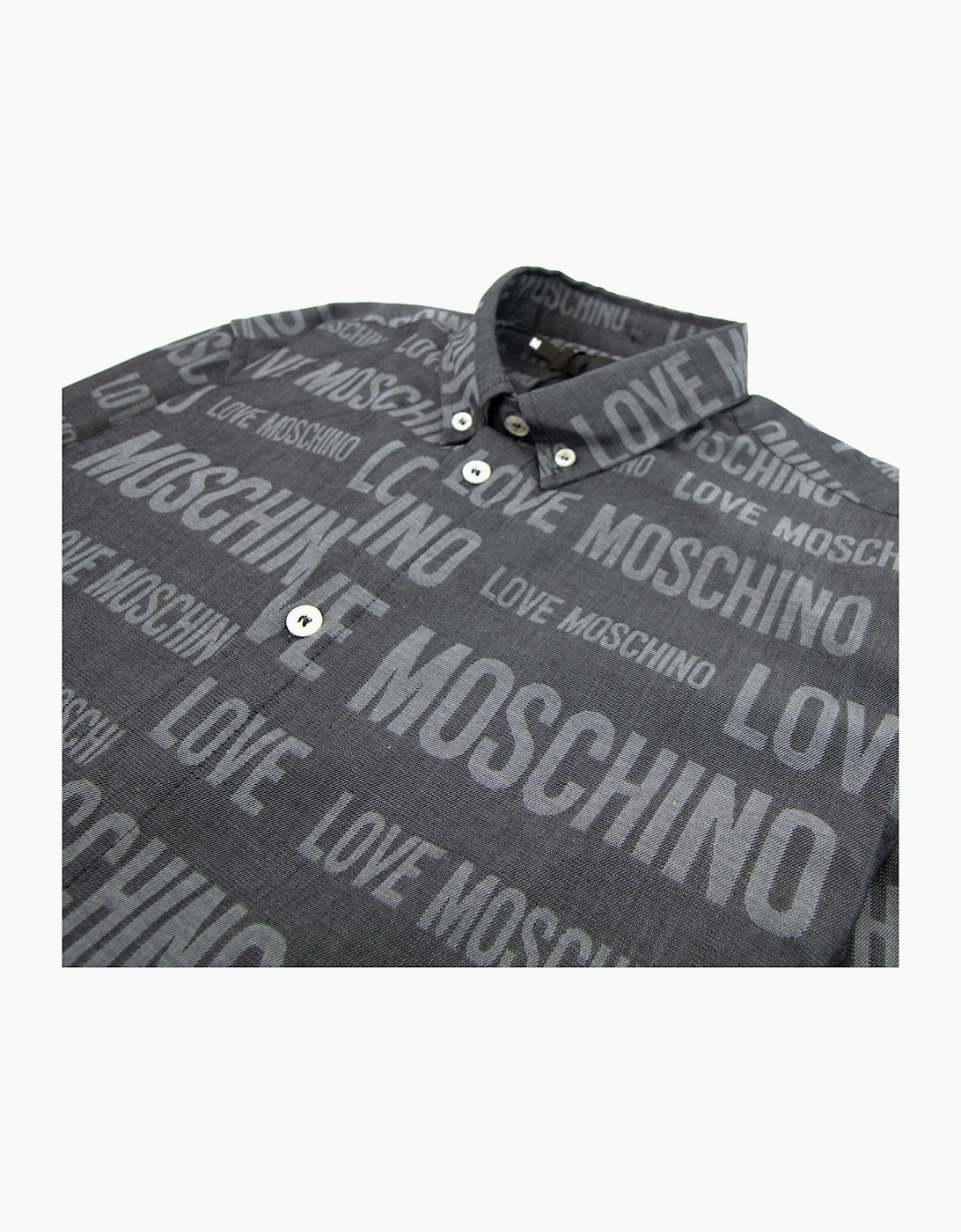 Love Moschino All Over Printed Shirt Dark Grey
