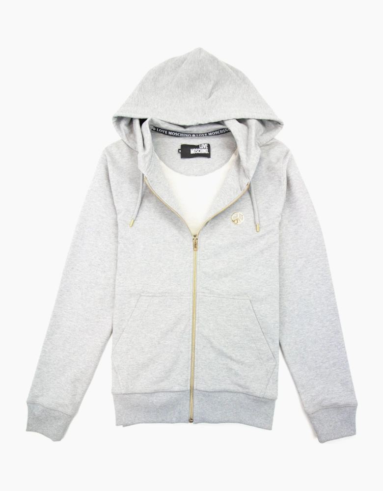 Love Moschino Metal Peace Hoody Light Grey