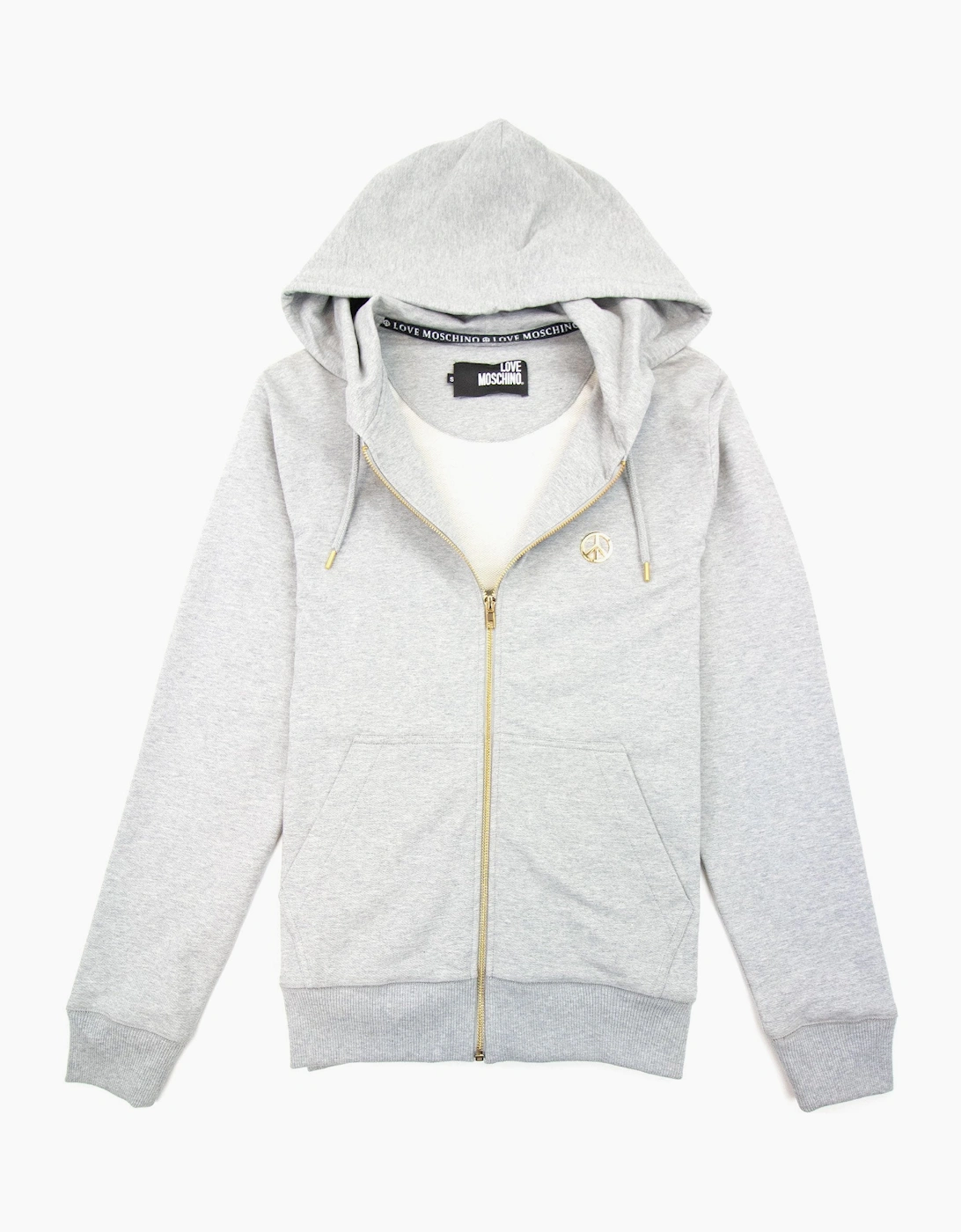Love Moschino Metal Peace Hoody Light Grey