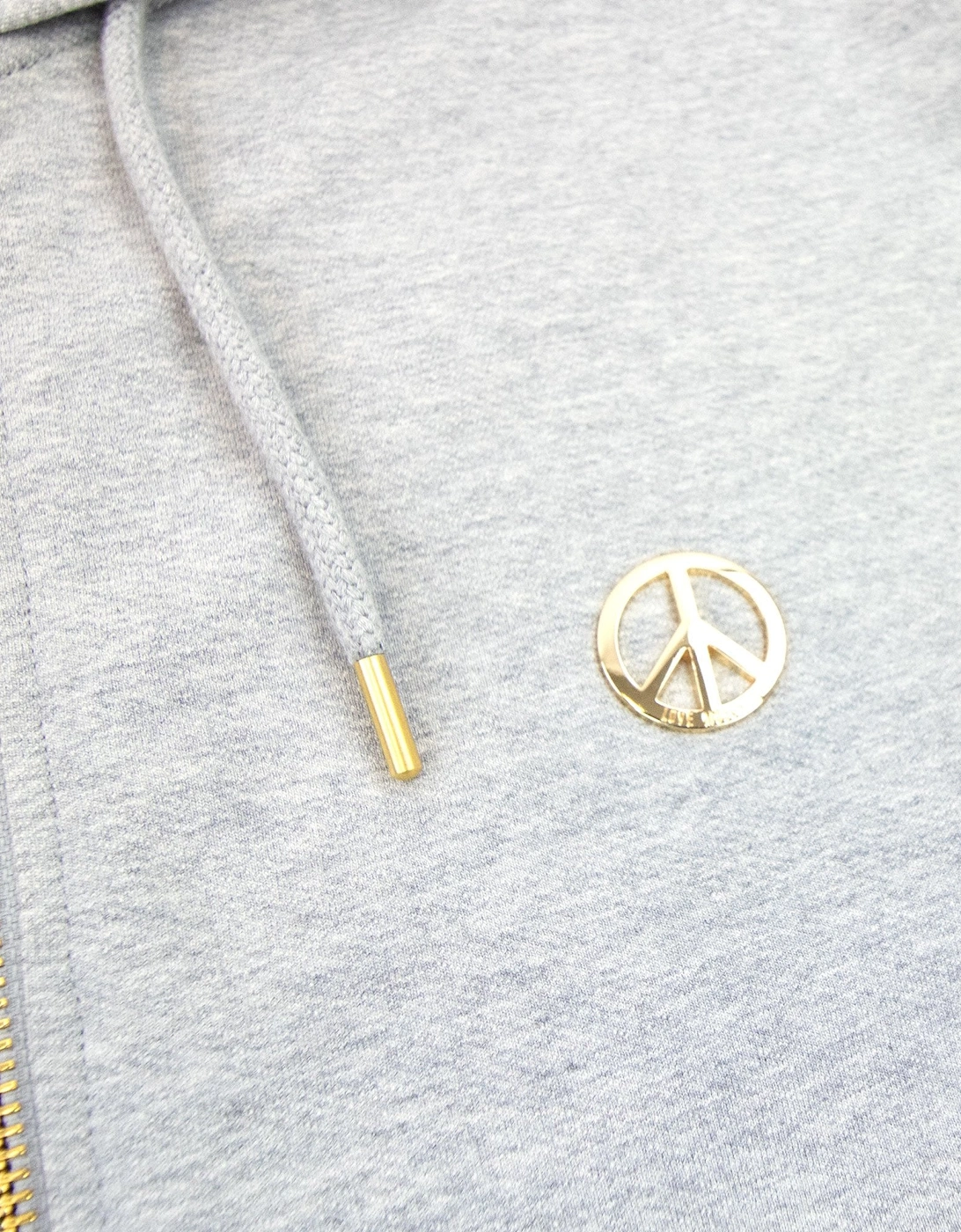 Love Moschino Metal Peace Hoody Light Grey