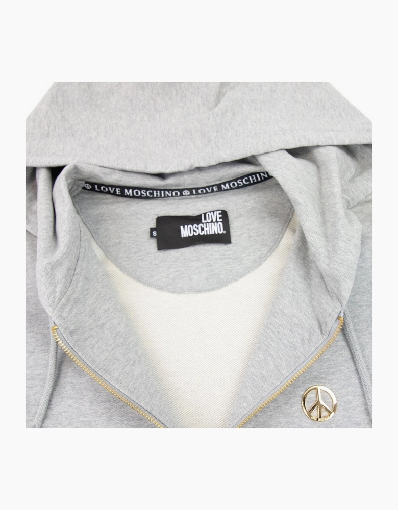 Love Moschino Metal Peace Hoody Light Grey
