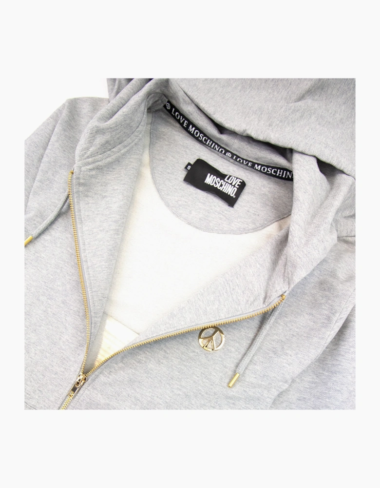 Love Moschino Metal Peace Hoody Light Grey