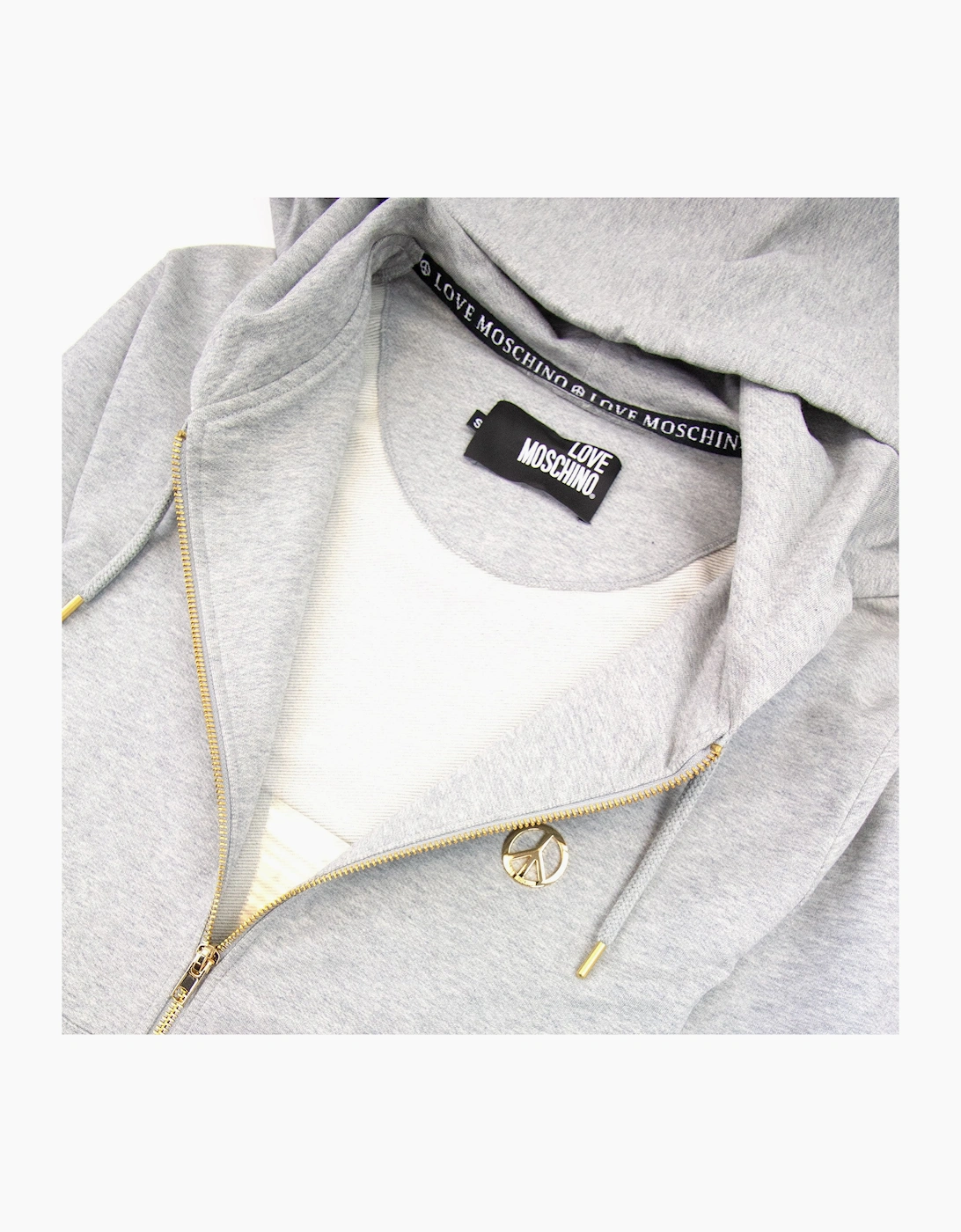 Love Moschino Metal Peace Hoody Light Grey
