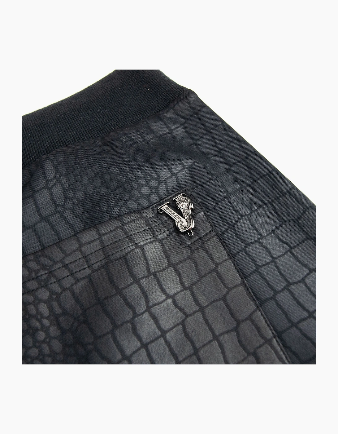 Versace Jeans Neoprene Scuba Metal Logo Shorts Black