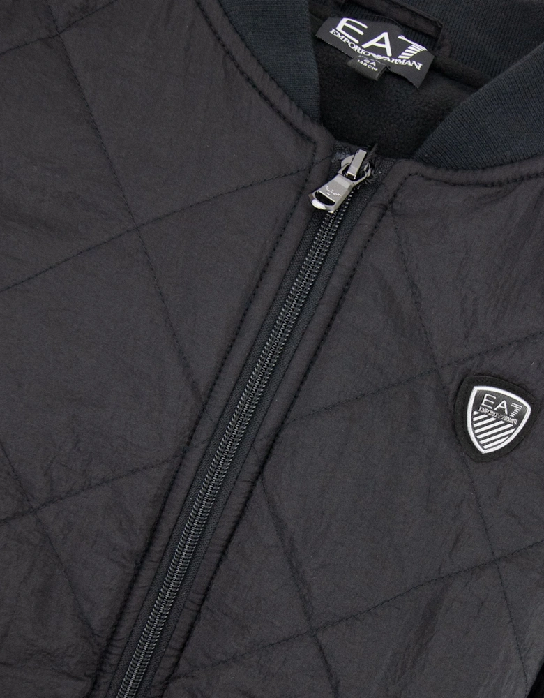 EA7 Junior Logo Shield Bomber Jacket Black