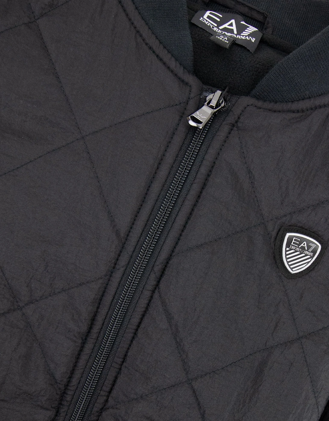 EA7 Junior Logo Shield Bomber Jacket Black