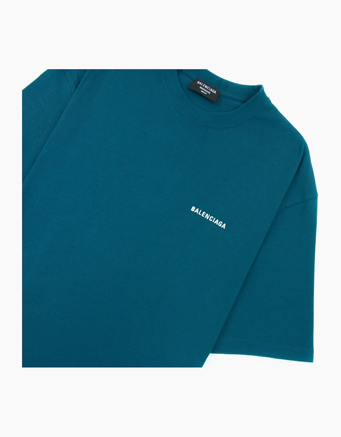 Balenciaga Logo Crewneck T Shirt Blue 9567