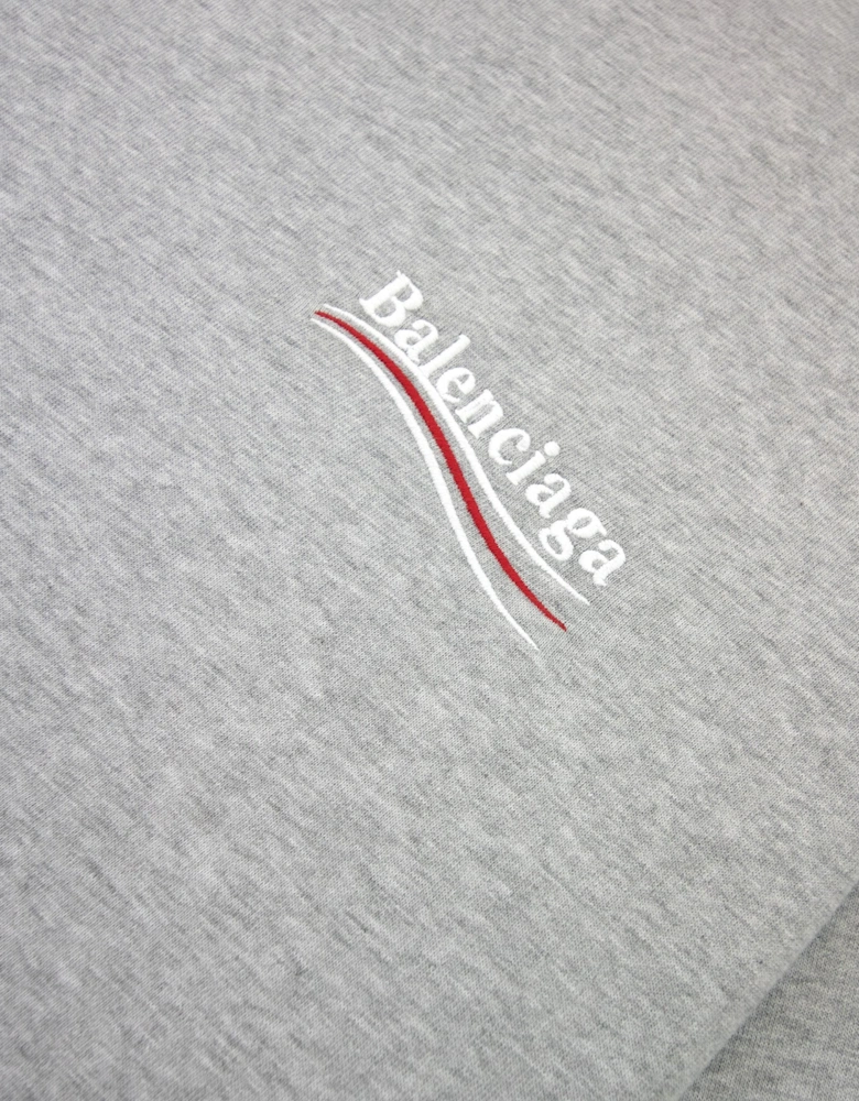 Balenciaga Political Campaign Embroidery T-shirt Light Grey