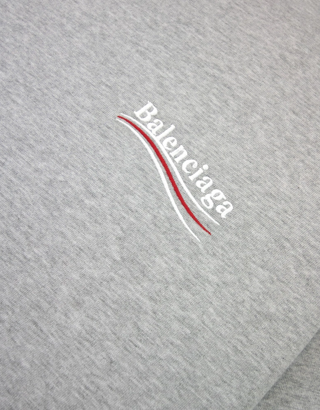 Balenciaga Political Campaign Embroidery T-shirt Light Grey