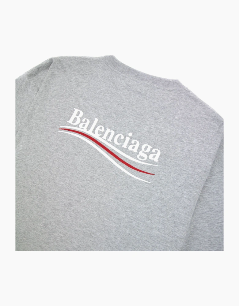 Balenciaga Political Campaign Embroidery T-shirt Light Grey