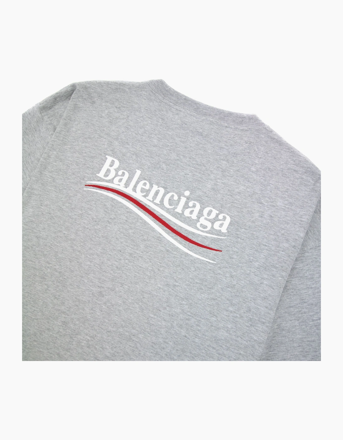 Balenciaga Political Campaign Embroidery T-shirt Light Grey