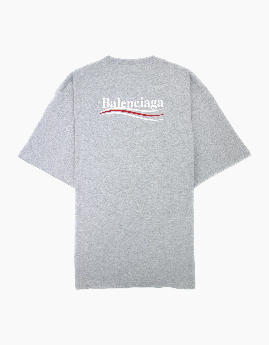 Balenciaga Political Campaign Embroidery T-shirt Light Grey